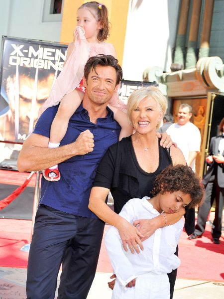 Furness with her spouse, Jackman and her children